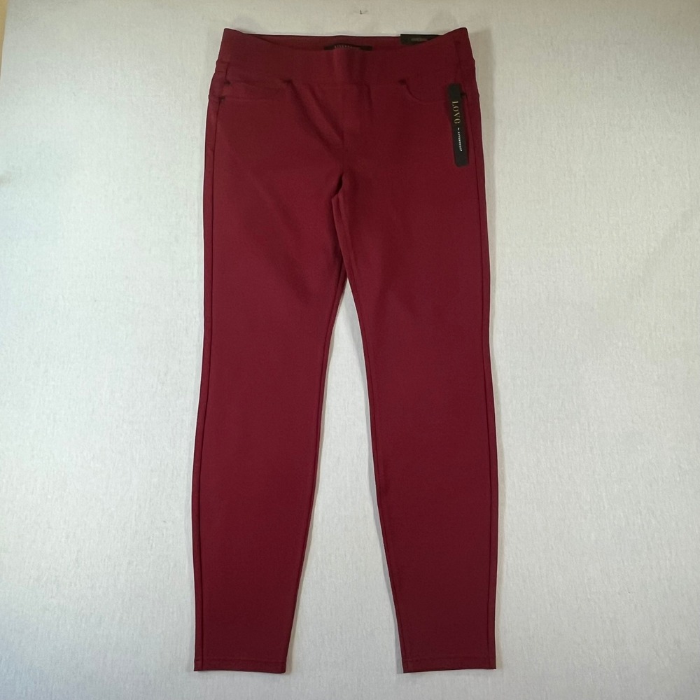 NEW Liverpool Love Pull On Leggings 12 Wine Red Pants Stretch LM2187SP NWT